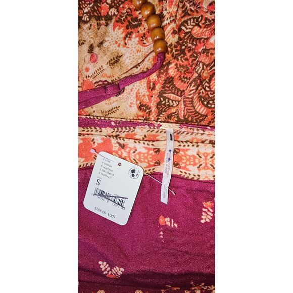 New Free People Astrid Jumpsuit $288 SMALL Raspberry Wide-leg Adjustable Straps - Picture 7 of 7